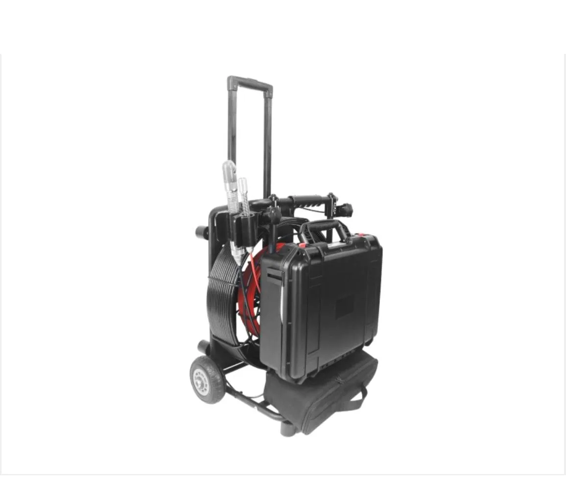 Vicam V13-DR33/23SL front view with monitor case and dual cable reel