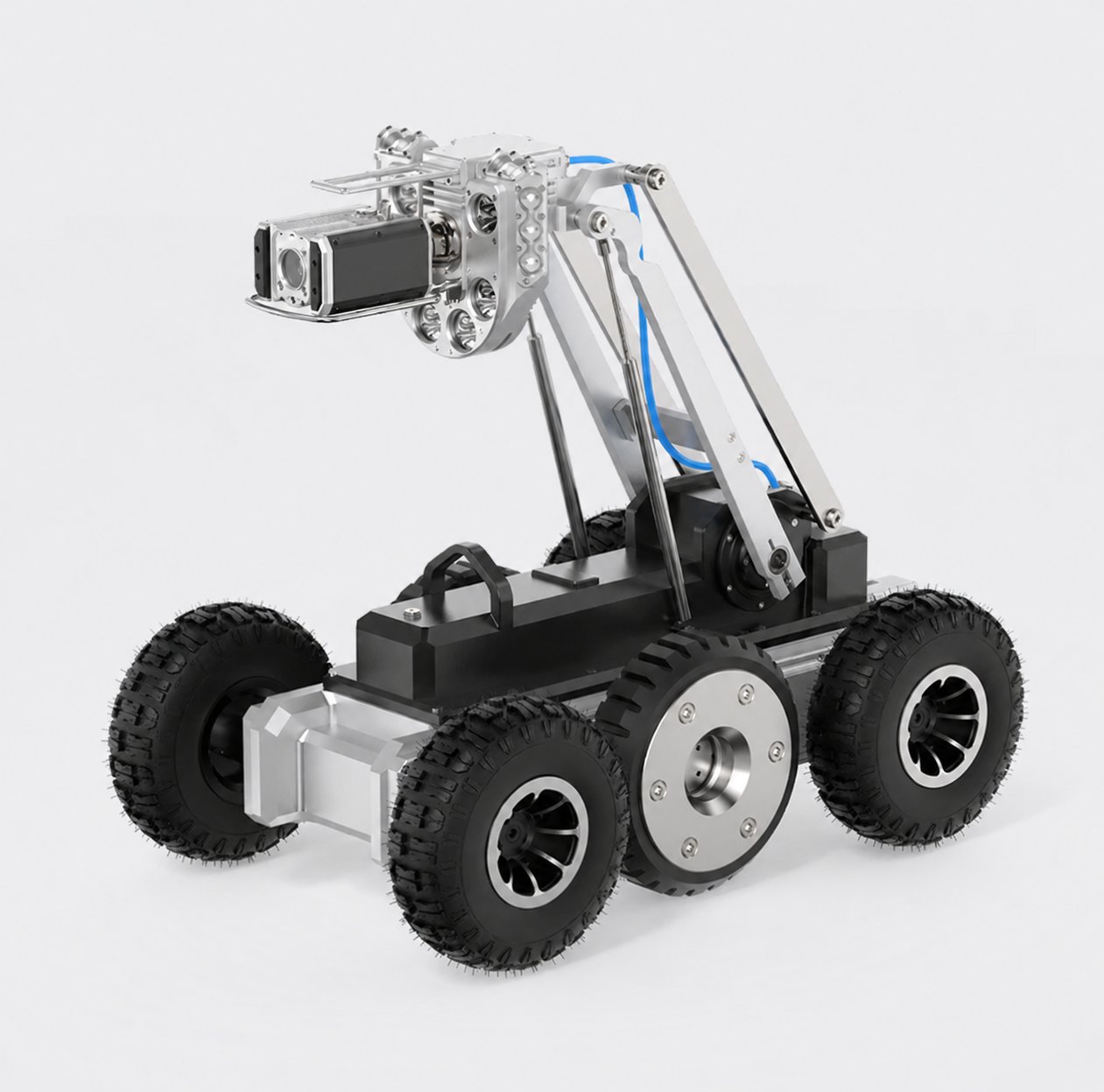 D8HW1000 — lateral view 2, full mast extension