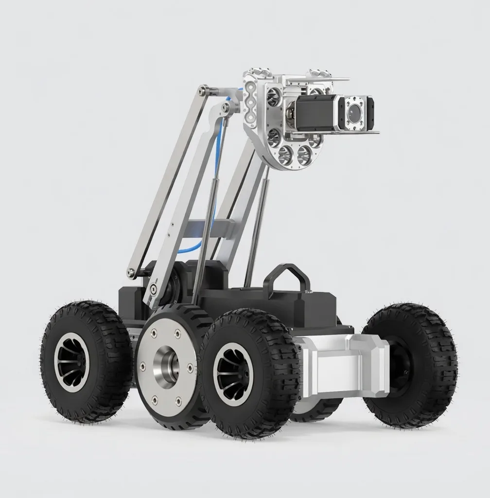 D8HW1000 — lateral view 1, P&T camera mast